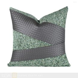 Pillow Model Room Modern Simple Dark Green Geometric S Upholstered Soft Living Sofa Against The Bag On Bedpillow