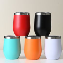 Water Bottles 12oz Coffee Mug Stainless Steel Thermal Cup Tumbler with Lid Vacuum Insulated Double Travel Leakproof Flask 230410