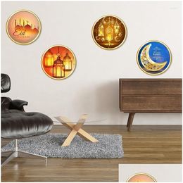 Wall Stickers 30X30Cm Removable Eid Muslim Bedroom Living Room Decoration Art Mural Ramadan Glass Window Sticker Gifts Drop Delivery Dhplm