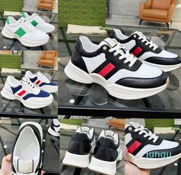 Italian Designer sports Casual Shoes Mens Side Classic stripe calfskin Man Sports shoes