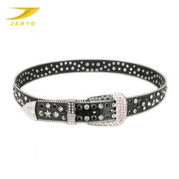 ladies Belt Rhinestones Fashion five-pointed star Full Diamond Inlaid pin buckle Crystal Belt for women