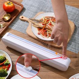 Other Kitchen Tools Food Plastic Cling Wrap Dispensers Foil Holder With Cutter Storage Accessories Utensils Aluminum and Film Dispenser 230410