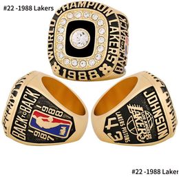 56Pcs 1967 To 2023 Basketball Team Champions Championship Ring Trophy With Wooden Display Box Set Sport Souvenir Men Women Fan Brithda Dhi3G