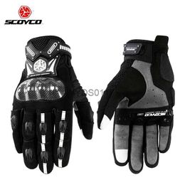 Five Fingers Gloves SCOYCO MC20 female and men's Motorcycle gloves carbon protective motorbike moto glove touch phones size M L XL YQ231111