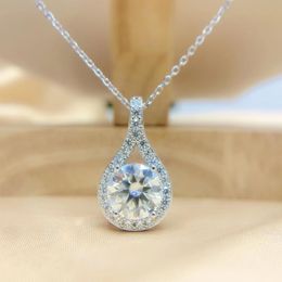 Pendant Necklaces Trendy 925 Sterling Silver 4ct D Color VVS1 Moissanite Necklace Women Jewelry Big Water Drop Shape BirthdayPendantPendant
