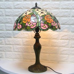 Table Lamps Swan Style Vintage Retro Turkish Mosaic Desk Lamp For Bedroom Living Room Stained Glass LED Lights