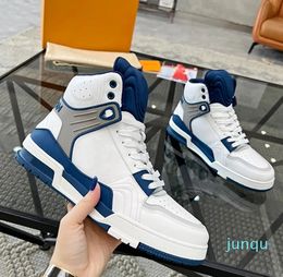 Men shoes designer top quality sneakers top calfskin high top basketball Running sports shoes Fashion Rubber Outsole