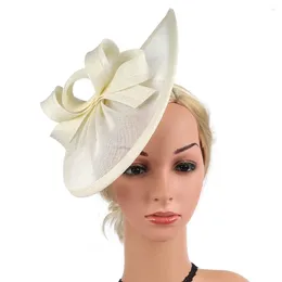 Bandanas Cocktail Party Hat Hair Jewls Clips Headband Masquerade Set Fascinator Top Linen Woman's