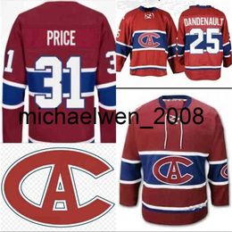 Weng 1915-16 Version Jersey 6 Shea Weber 31 Carey Price 92 Jonathan Drouin 22 Karl Alzner Custom Hockey Jerseys Red