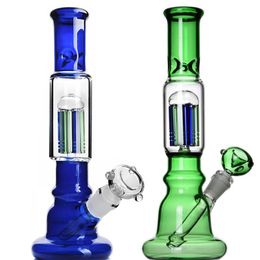 9.9inchs Heady glass Bong Water Pipes Hookahs Downstem Perc Smoke Recycler Beaker Dab Rigs With 14mm Joint