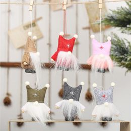Christmas Pendant Swedish Santa Claus Tomte Gnome Plush Doll Handmade Collectible Dolls Christmas Decorations For Home225v
