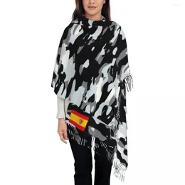 Scarves Women's Tassel Scarf Urban Camouflage Military Style Large Winter Fall Shawl Wrap Spanish Spain Flag Gifts Cashmere