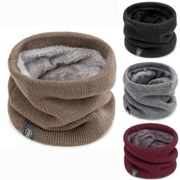 Scarves Women Men Soft Fleece Lined Thick Knitted Scarf Winter Warm Double-layer Neck Warmer Circle Loop Shawl Wrap Neckerchief