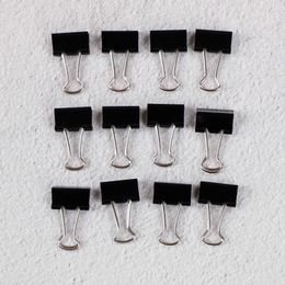 Bag Clips 12pcs 15mm metal binding clip annotation file letter paper po stationery office supplies 230410