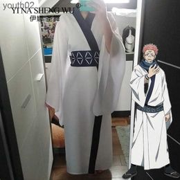 Anime Costumes Cosplay Comes Jujutsu Kaisen Ryomen Sukuna RolePlay Adult Men Women Outfits Japan Kimono Hanfu Halloween White Anime Clothing ZLN231111