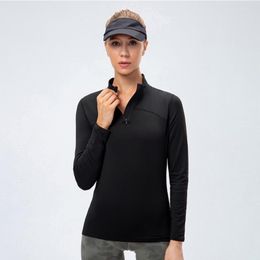 Women's Hoodies Fall/Winter Fleece Lined Warm Slim Breathable Quick Dry Yoga Fitness Sportwear Women's Stand Collar Long Sleeve