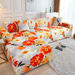 Chair Covers Floral Printed Elastic Sofa Cover For Living Room Big Sofas Protector L-shaped Cushion Fundas