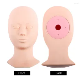 Makeup Brushes Silicone Head Model Cosmetic Practise Training Lash Mannequin With Eyelid Kit Female Exercise