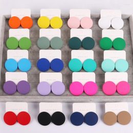 Stud Earrings 19 Color Candy Acrylic Spray Paint Women Round Fashion Jewelry Ear Studs Personality Wholesale 2023