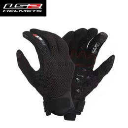 Five Fingers Gloves LS2 MG007 Motorcycle Gloves Racing Breathable Rider Full Finger Riding Touch Screen Glove for Spring Summer YQ231111