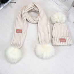 New Baby Scarf set Cute Plush Ball designer Knitted kids cap 2pcs Winter knit Crochet Hats And scarves 12*120 CM Nov10