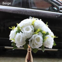 Decorative Flowers 10PCS/Lot 15 Head Road Led Wedding Fabric&Plastic Simulation Rose Lead Party Centrepiece Flores Home Decoration