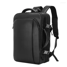 School Bags 2023 Design Men's Leather Backpack Bag Large Capcity Waterproof Travel Handbag Dual Use Cowhide Business For Man Male