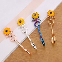 Smoking Portable Colourful Sunflower Decorate Bracket Clip Support Dry Herb Tobacco Preroll Cigarette Cigar Tips Finger Ring Fixed Holder Clamp Tongs DHL