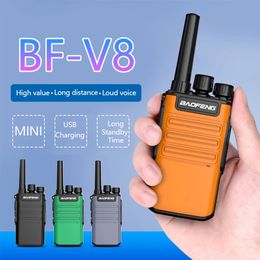 Other Sporting Goods Baofeng Mini BFV8 WalkieTalkies Two Way Ham CB Radio Portable Outdoor Hunting Handheld UHF HF Transceiver Walkie Talkie 18 KM 231110