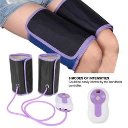 Leg Massagers Air Compression Leg Massager Electric Blood Circulator 9 Gears Adjustable Leg ArmWrap Calf Therapy Pain Relief Massage Machine 230411