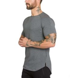 Designer gym clothes fitness t shirt mens fashion extend hip hop summer short sleeve t-shirt cotton bodybuilding shark all-matchers