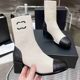 Luxury Designer Boots Sock Ankle Booties Women Fashion Winter Channel Boot Woman Martin Platform Letter CCity fddss