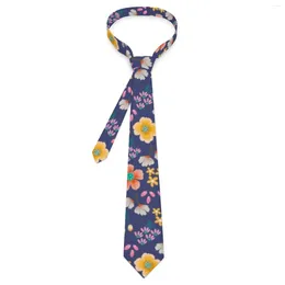 Bow Ties Vibrant Bright Flowers Tie Cute Floral Print Classic Casual Neck For Men Leisure Collar Design Necktie Accessories