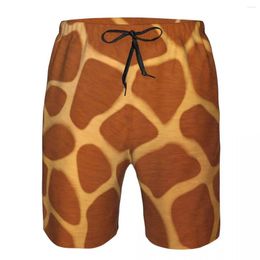 Men's Shorts Mens Quick-drying Beachwear Giraffe Fur Skin Hide Texture Swimsuit Men 2023 Bathing Suit Summer Swimwear
