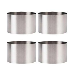 4Pcs Set 6 6 5 8 8 5cm Circular Stainless Steel Mousse Dessert Ring Cake Cookie Biscuit Baking Molds Pastry Tools 210721231E