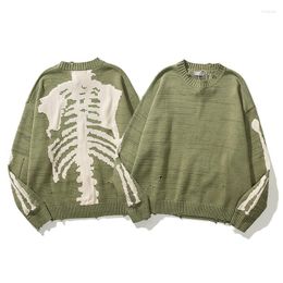 Men's Sweaters Winter INS Hip-hop Skull Ragged Hole Street Trend Men And Women Loose Sweater