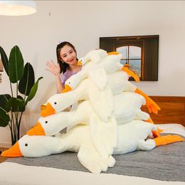 Plush Dolls 50-160cm Cute Cotton Goose Stuffed Toys Animal Baby Accompanying Dolls Plush Comfort Dolls Soft Pillow Nordic Home Decor 230410