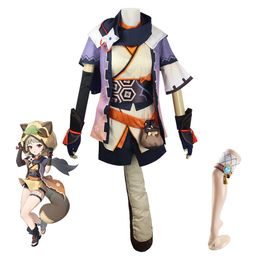 Impact Genshin Cos Raccoon Dog Sayu Cosplay Game Animation Performance Suit, Women's Suit play