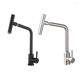 Bathroom Sink Faucets Stainless Steel Kitchen Faucet 360 Degree Swivel Spout Tap Basin Cold Water Mixer Deck Mounted