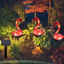 Solor Power Lawn Lamp Pink Bird Landscape Light LED Garden Lantern For Pathway Patio Or Courtyard Home And Decoration