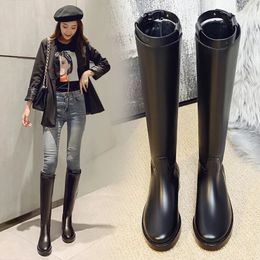 Boot's luxury fashion stage nightclub dress knight boots black original leather shoes ladies high boot autumn winter long botas 231110