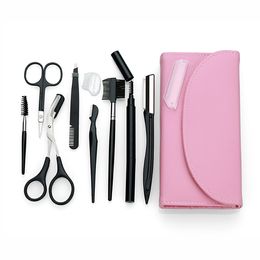 Facial Makeup Tools Eyebrow Trimmer With Eyebrow Scissors Comb Tweezers Scraper Bag Packaging Herramientas De Maquillaje Facial Recortador De Cejas