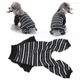 Dog Apparel Pyjamas Warm Comfortable Stretchy 4 Legs Striped For Small Dogs Cats Sleeping DIY Costumes