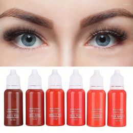 Tattoo Inks 6 Pcs Permanent Makeup Eyebrow Lip Eyeliner Body Art Paint Supply 0.51oz/bottle Color Ink Eyebrows And Lips