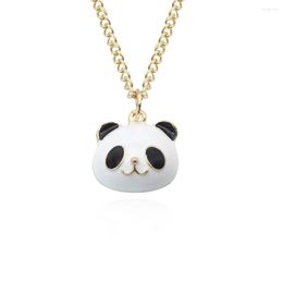 Pendant Necklaces Cartoon Panda Penddants Stainless Steel Chains Vintage Charms Chokers Men Women DIY Statement Necklace Gift