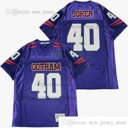 DIY Design Retro Movie GOTHAM JOKER #40 Jersey Red White Custom Stitched College Football Jerseys