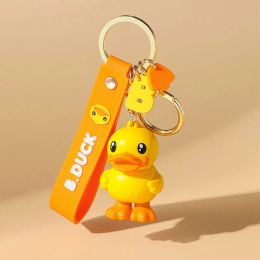 Duck Keychain Creative Simple Couples Car Key Chain Pendant Cute Keyring Small Fresh Korean Colourful Small Yellow Silicone