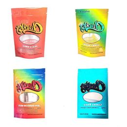 Chuckles edibles mylar packaging bags smell proof peach rings worms mini rainbow belts bear stand up package with window DANK GUMMIES Obaei