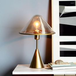 Table Lamps Light Luxury Postmodern Metal Glass Bedroom Bedside Lamp Living Room El Home Model Decorative