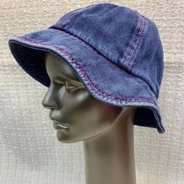 Stingy Brim Hats 2023 Luxury Designer Washed Denim Bucket Hats Fisherman Wide Brim Caps Panama Bucket Cap Windproof Bucket Hat Outdoor 230411